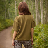 Perfect Oversized Ribbed Tee, Light Olive