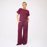 Boss Tee, Burgundy Gingham