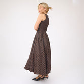 Vienna Bubble Dress, Black/Brown Polka Dot