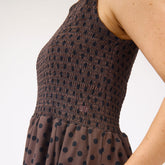 Vienna Bubble Dress, Black/Brown Polka Dot