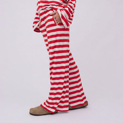 Slip On Jersey Trouser, Red Stripe