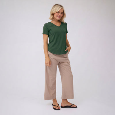 Basic V Neck Tee, Olive