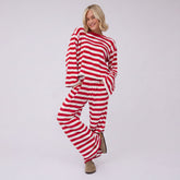 Slip On Jersey Trouser, Red Stripe