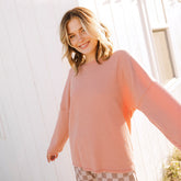 Sabrina Ribbed Pullover, Dusty Rose