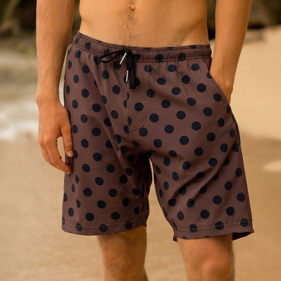Wind and Sea Shorts, Black Cocoa Dot - Albion Fit