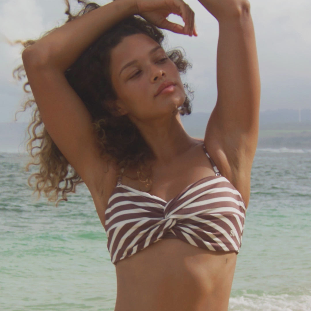 Braid Bandeau, Cream Cocoa Stripe