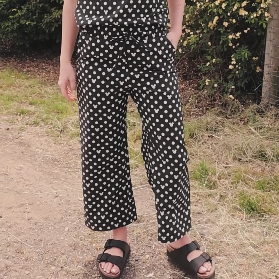 Disney Audrey Wide Leg Pants, Mickey Dot