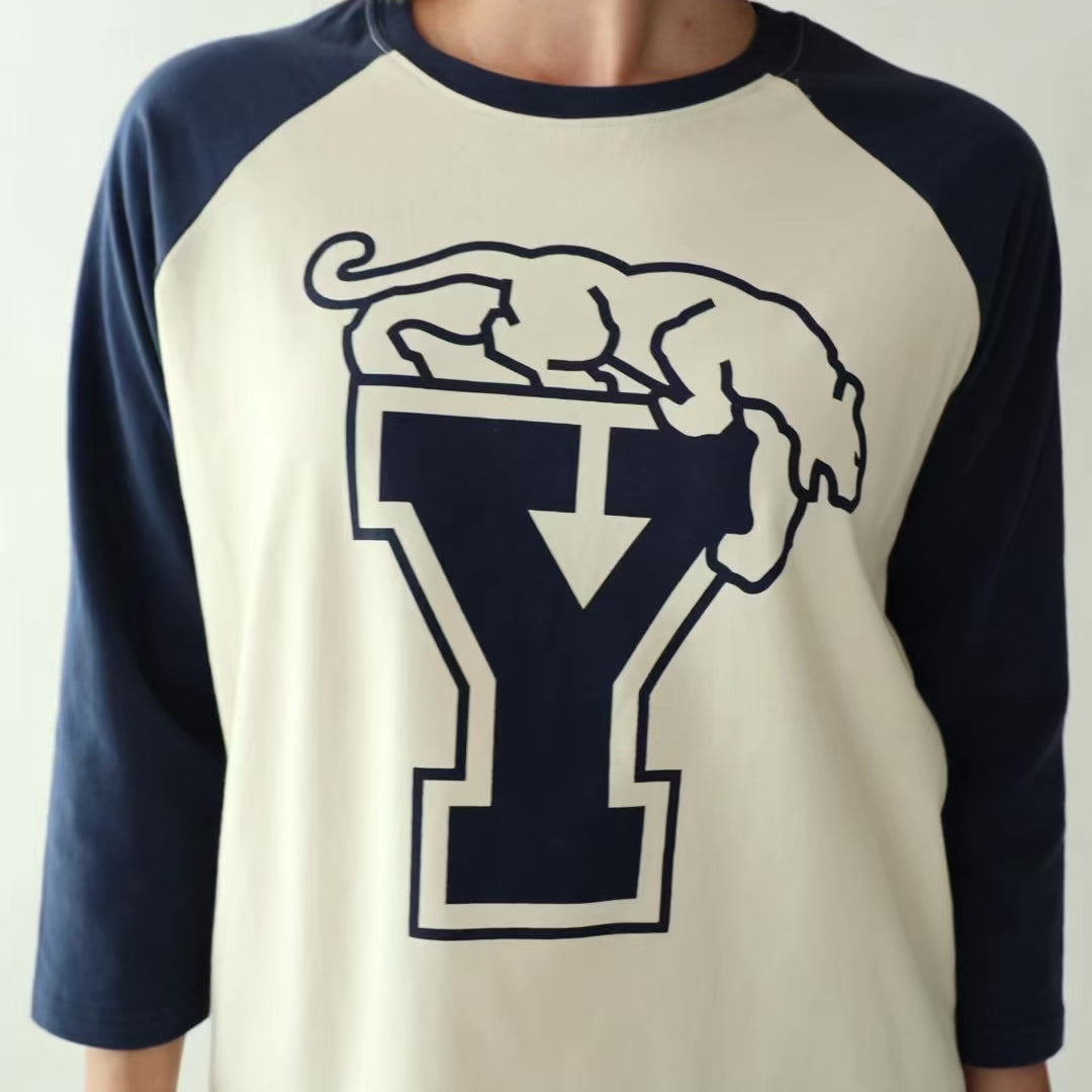BYU Baseball Tee, Sugar/Navy
