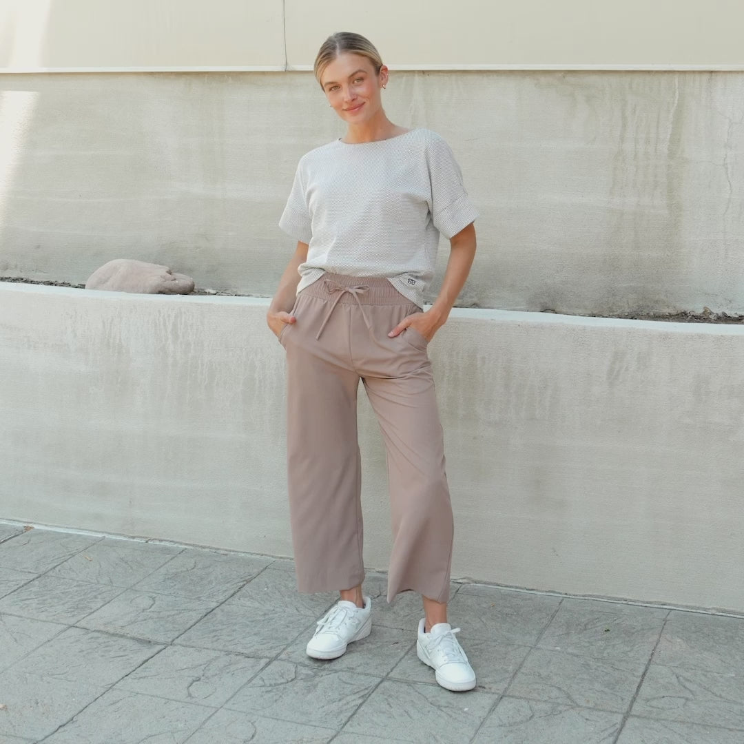 Audrey Wide Leg Pants, Chestnut - Albion Fit