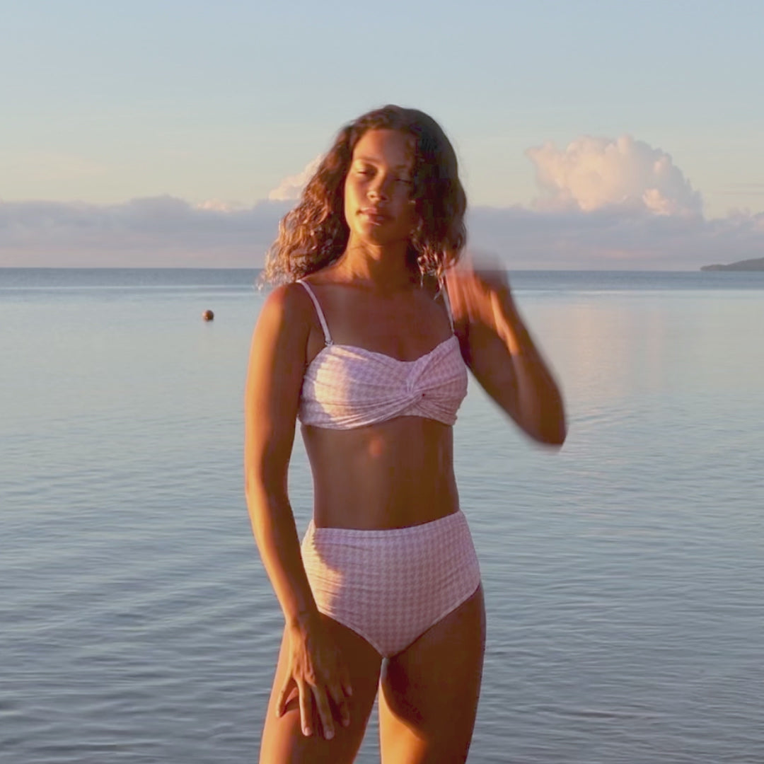 Braid Bandeau, Lavender Houndstooth