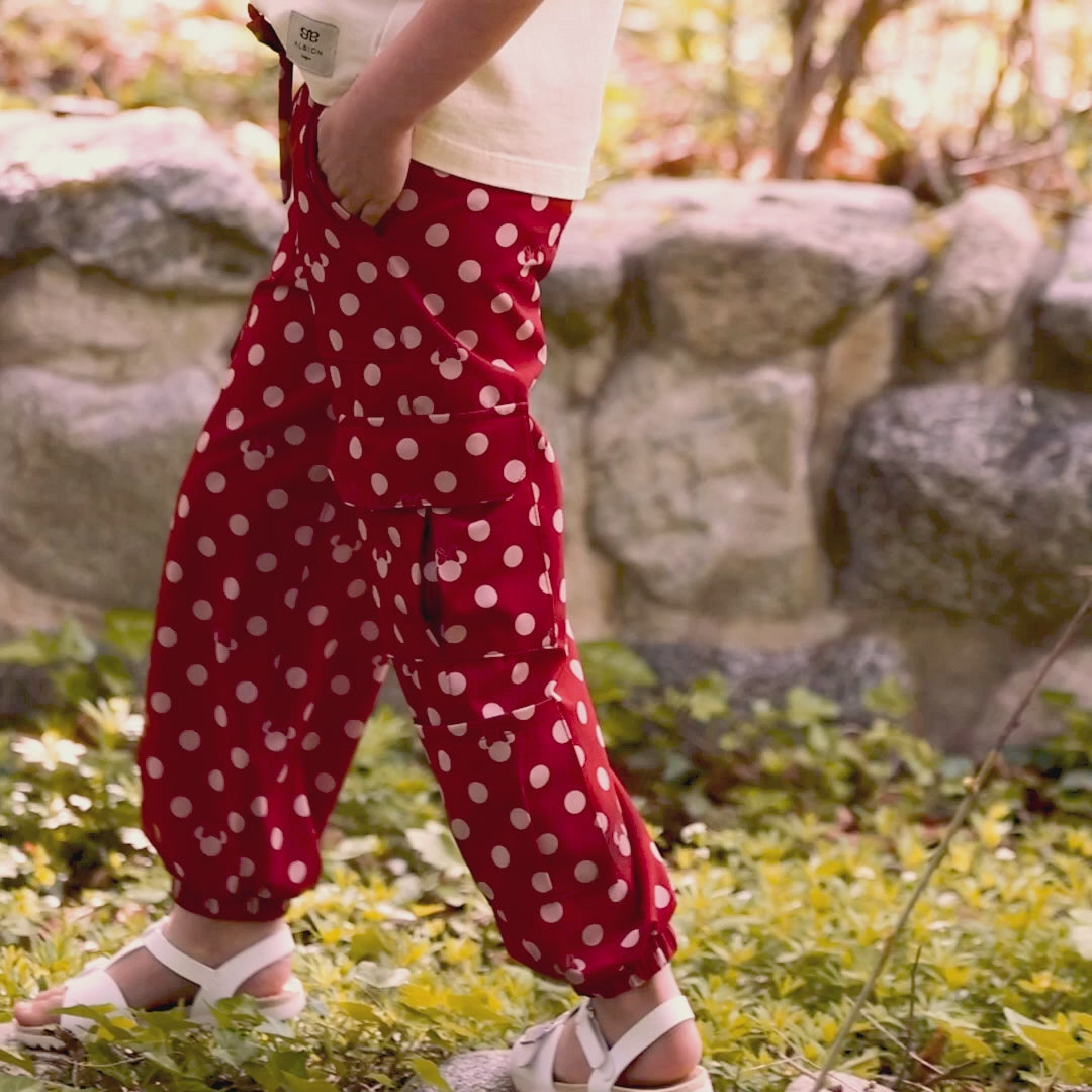 Mini Disney Cargo Joggers, Red Dot