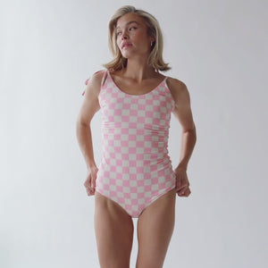 The Natalie One-Piece, Pink Check