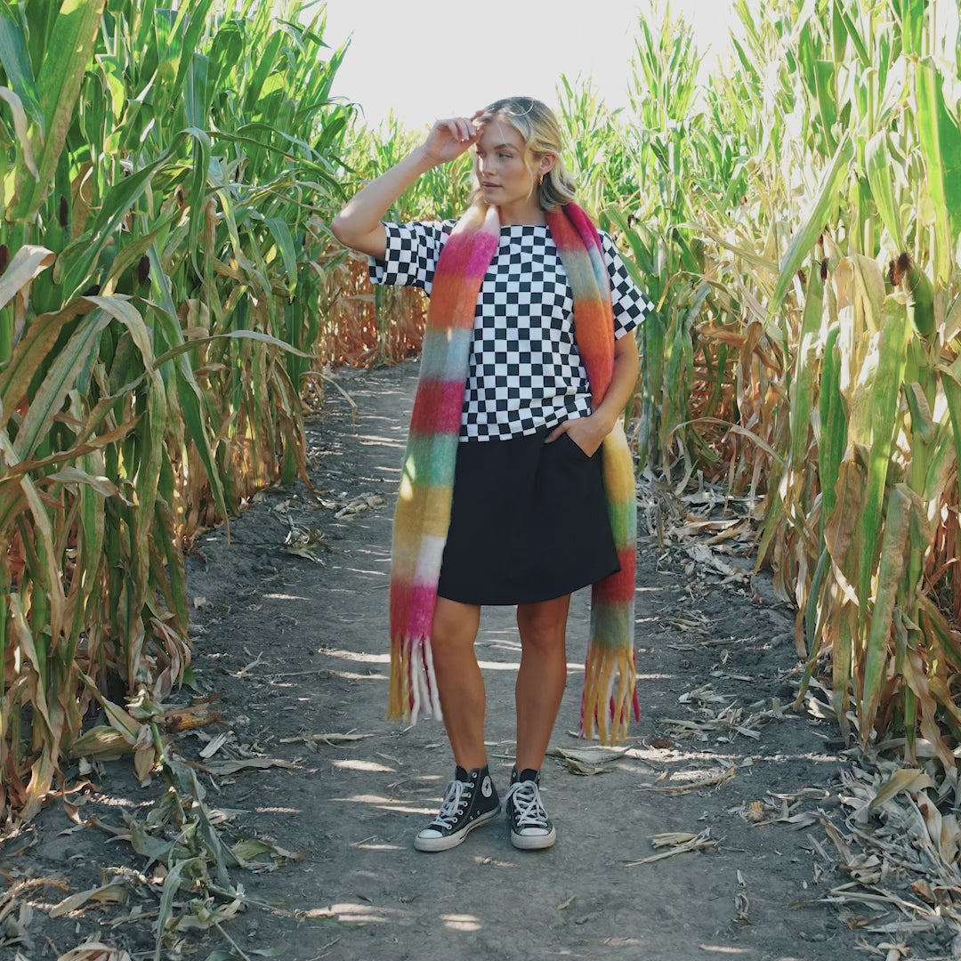 Boss Tee, Black and White Check