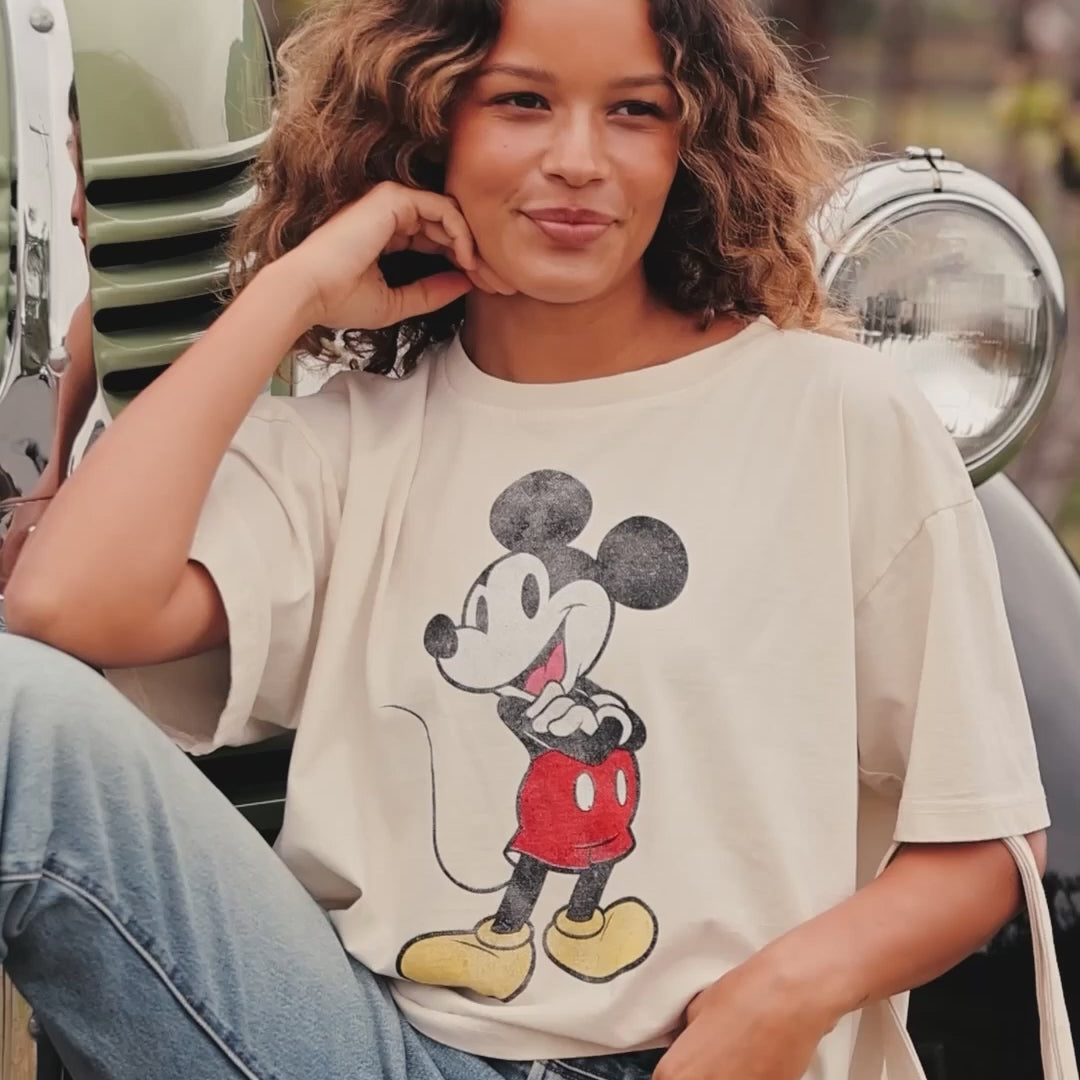 Disney Mickey Oversized Tee, Natural