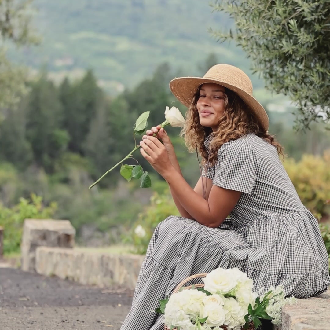 Arroyo Dress, Navy Gingham