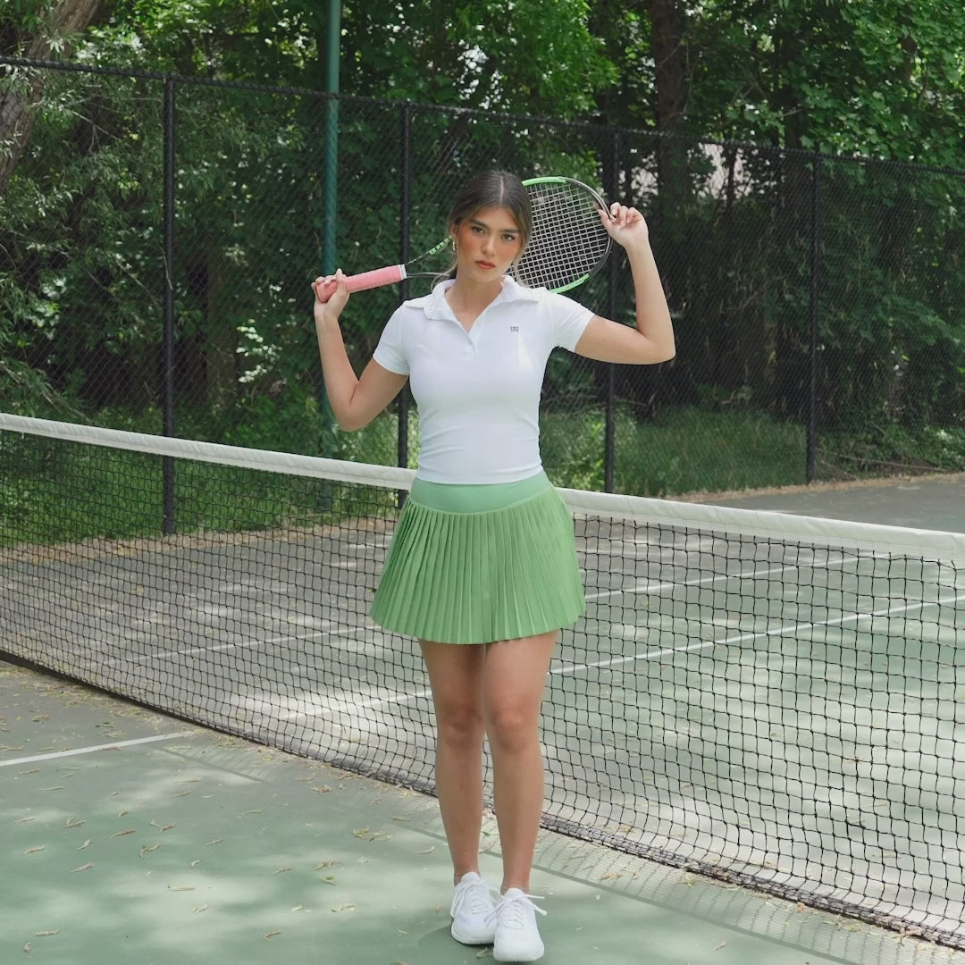 Pleated Tennis Skirt, Tennis Green