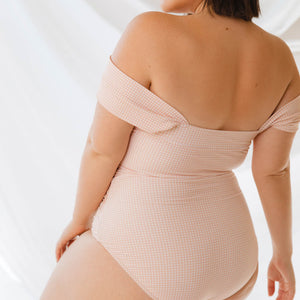 The Pink Checkers Off Shoulder One-Piece