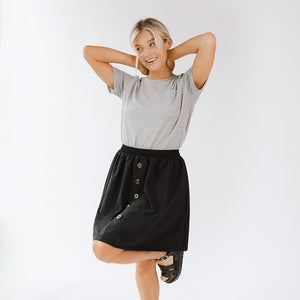 Black Buttoned Up Skirt