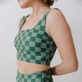 Green Check Olivia Swim Crop