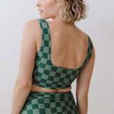 Green Check Olivia Swim Crop