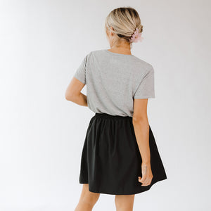 Black Buttoned Up Skirt