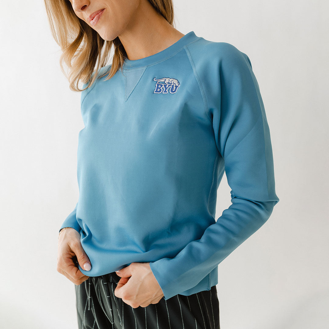 BYU Midway Blue Neo Crop Sweatshirt