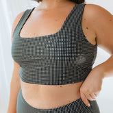 Black Checkers Olivia Swim Crop