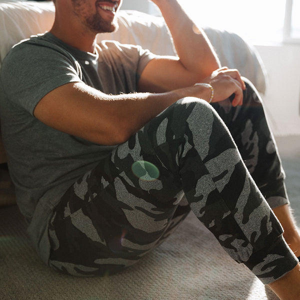 Men's At Ease Joggers, Grey Camo - Albion Fit