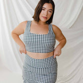 Houndstooth Olivia Swim Crop