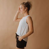 White Knot Crop Tank