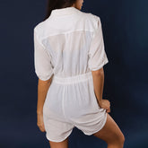 Linen Romper, White