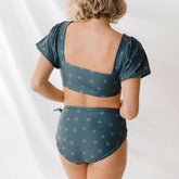 Back view of Eloise swim crop top swimsuit