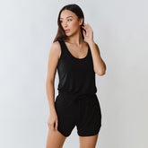 Serenity Tank Romper, Black