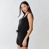 Serenity Tank Romper, Black