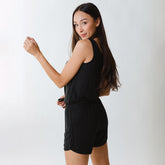 Serenity Tank Romper, Black