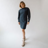 Atlas Ribbed Sweater Dress, Navy