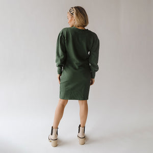 Atlas Ribbed Sweater Dress, Emerald