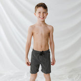 Black Checkers Jr. Swim Trunks