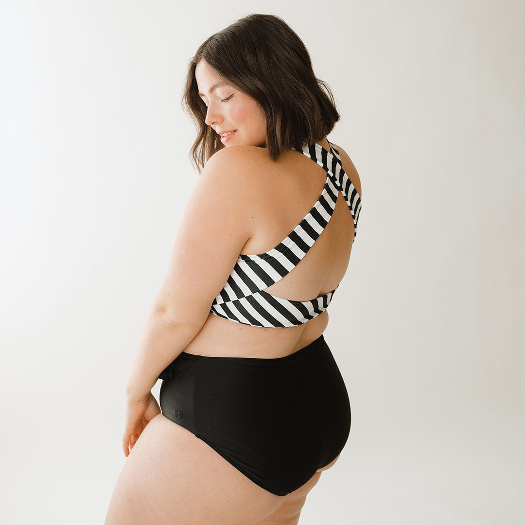 Albion Fit maternity swimwear style + body confidence - Stripes in