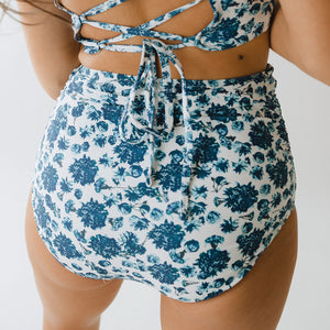 Back view of high waisted swim bottoms by Albion Fit