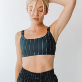 Momentum Bra, Navy Pinstripe