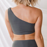 Black Checkers Icon Swim Crop