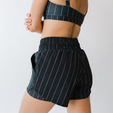 Navy Pinstripe Lunge Shorts