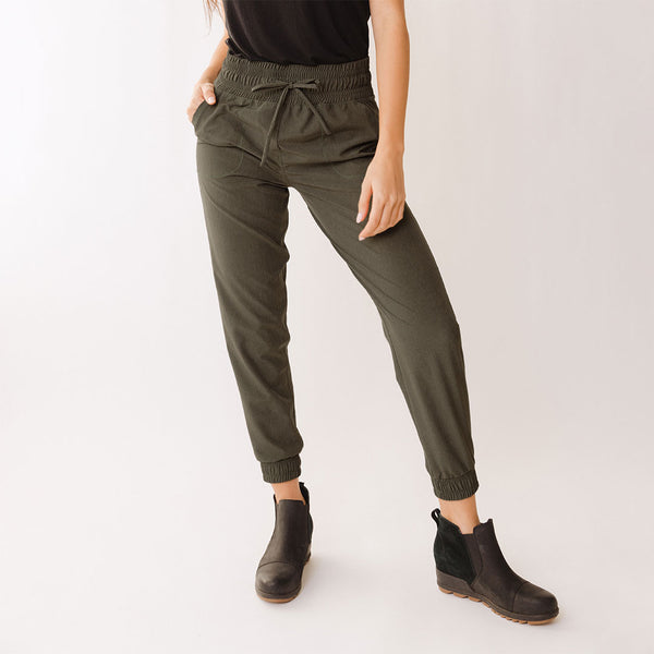 Black Destination Joggers: Women's High-Waisted Pants - Albion