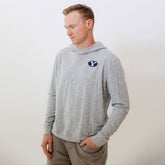 BYU Men's Travel Hoodie, Heather Grey