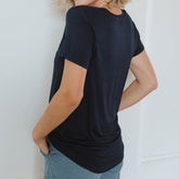Basic V Neck Tee, Navy