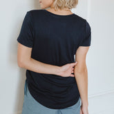 Basic V Neck Tee, Navy