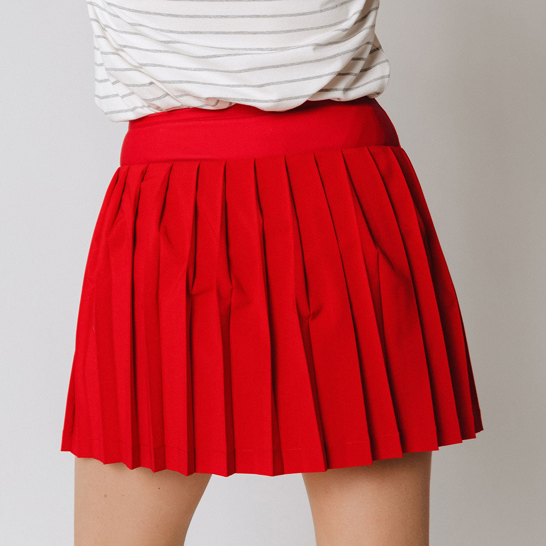 red pleated tennis dress red tennis dress Court Coquette Tennis Dress
