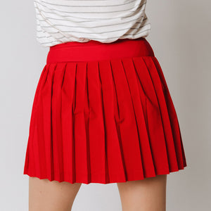 Utah Tie Breaker Tennis Skirt, Crimson