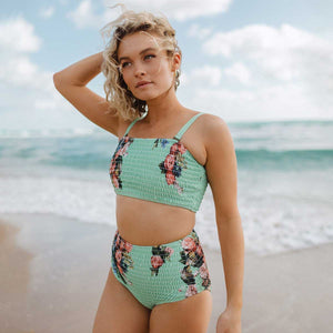 Rose Mint Smocked High-Waisted Bottoms